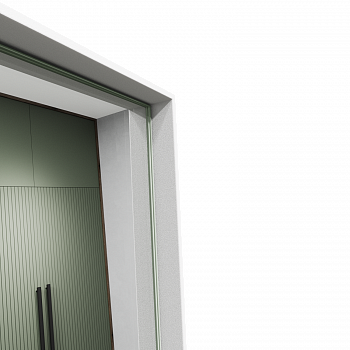 Напольное прямоугольное зеркало в белой металлической раме «Мускат» XL 220 см (в тонкой раме на ножке)